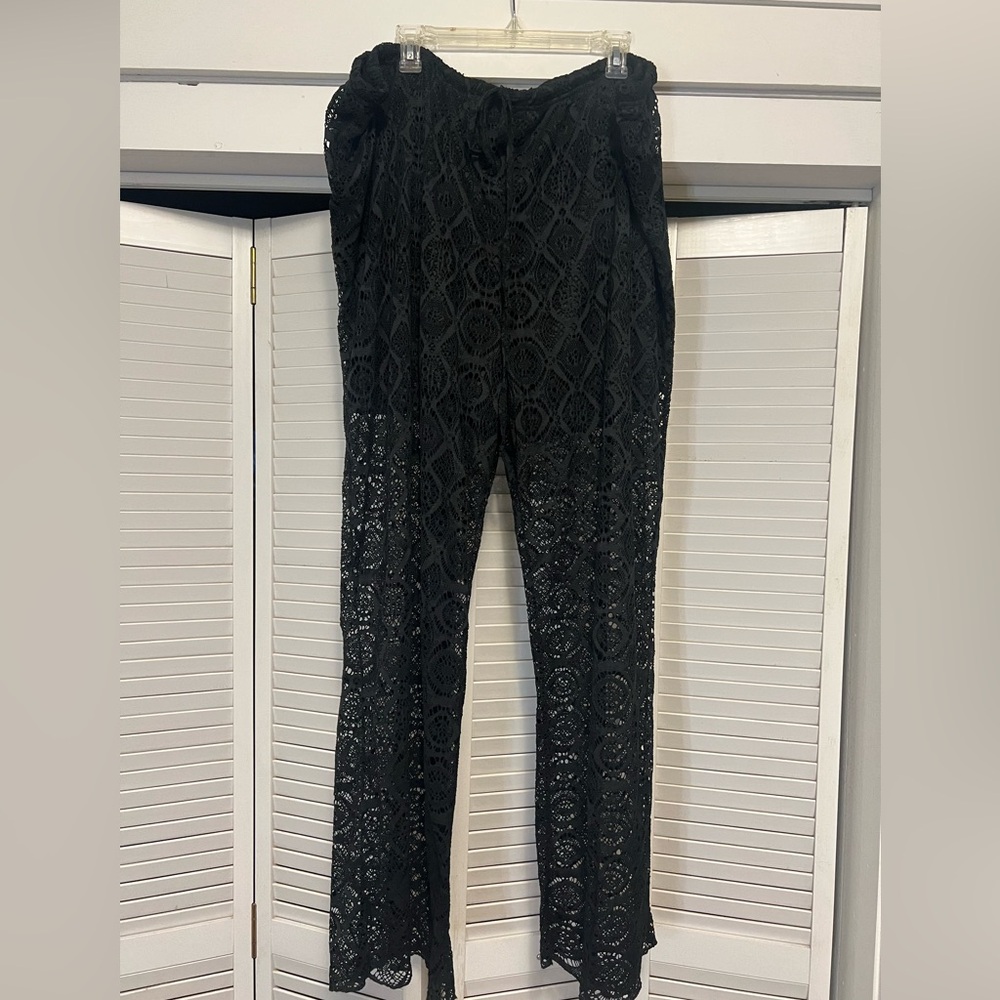 COPY - Swimsuit coverup pants with built in shorts. Draw string waist, like new